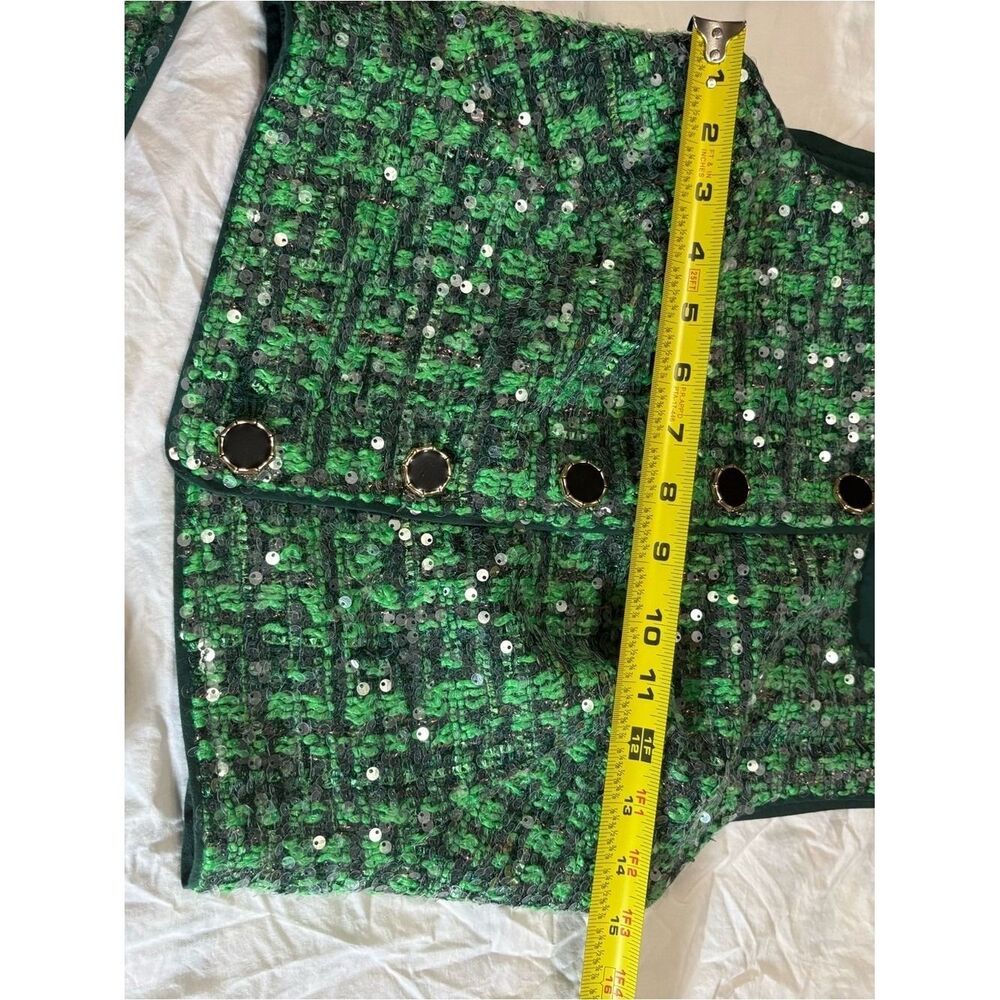 Antropologie Green Sequin Tweed Two-Piece Set - Picture 6 of 12